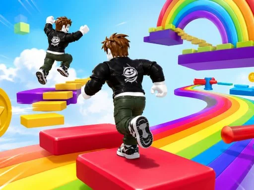 Obby Rainbow Parkour Two Player - 8gbet